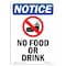 Signmission Safety Sign, OSHA Notice, 18" Height, Rigid Plastic, No Food Or Drink Sign With Symbol, Portrait OS-NS-P-1218-V-14609 - alternate 1